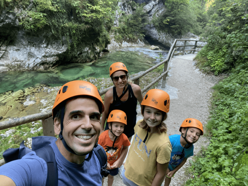 Cascos en la Garganta Vintgar