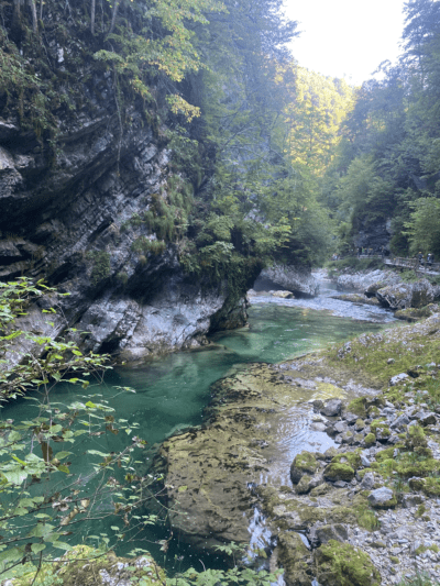 Paisaje increíble en la Garganta de Vintgar